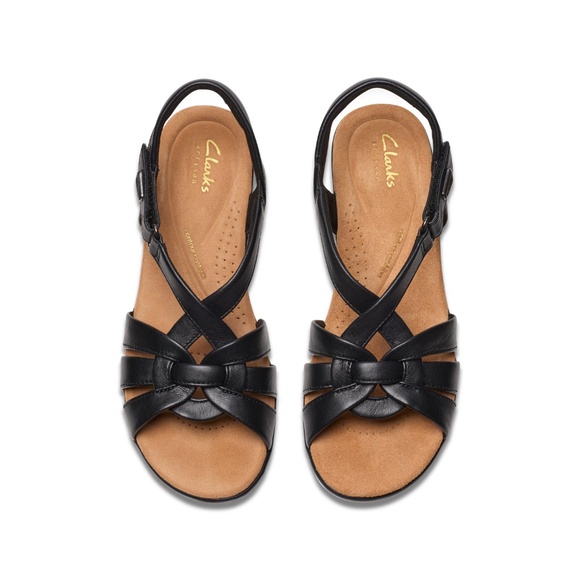 Womens Clarks Tulsa Cross Sandal in Black Leather. 26181466 - Picture 6 of 7